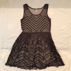 Free People Black Shimmery Dress